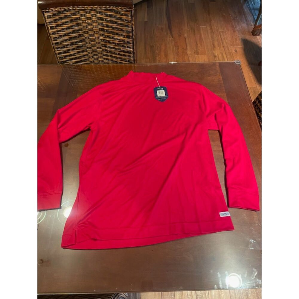 Callaway Golf Shirt Mens XXL Red Long Sleeve Mock Neck Opti Dri Athletic NWT